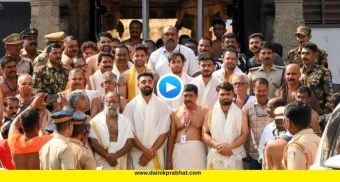Indian Cricketers : मैदानात उतरण्यापूर्वी टीम इंडिया 'देवाच्या' चरणी! पद्मनाभस्वामी मंदिरात खेळाडूंनी घेतलं दर्शन, पाहा VIDEO