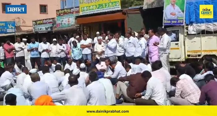 Shirur News : मलठण चौकात संतप्त ग्रामस्थांचा रस्ता रोको; निकृष्ट कामाविरोधात अष्टविनायक महामार्ग ठप्प