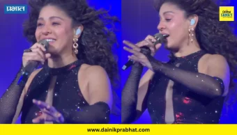 Sunidhi Chauhan : सुनिधी चौहान कॉन्सर्टमध्ये रडू लागली; प्रेक्षकांची माफी मागत म्हणाली...