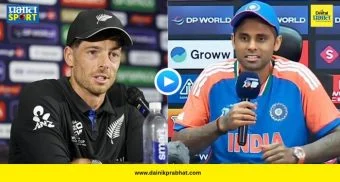 Suryakumar Yadav Reaction : 'काहीतरी नवीन बोला यार!' सँटनरच्या 'कमिन्स स्टाईल' आव्हानावर सूर्याने घेतली फिरकी, पाहा VIDEO