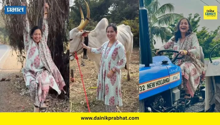 Ashwini Bhave: ट्रॅक्टरची स्वारी अन् वडाच्या पारंब्यांचा झोका! अश्विनी भावे रमल्या शेतात; पाहा Video