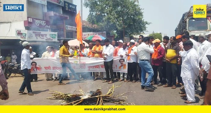 Ner Lake Water Protest: नेर तलावातून पाणी सोडण्याच्या मागणीसाठी पुसेगावात शिवसेनेचा रास्ता रोको