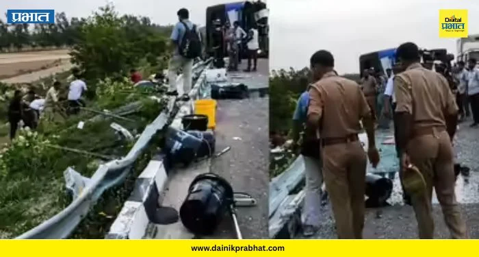 Agra-Lucknow Expressway: उत्तरप्रदेशात भीषण अपघात ! बस उलटून ६ जणांचा जागीच मृत्यू, २१ जण जखमी