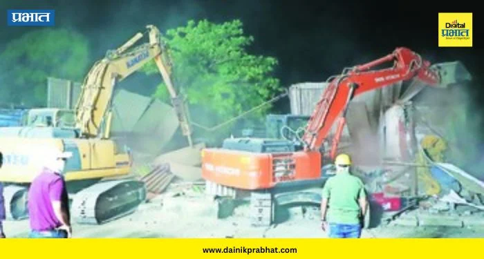 Kudalwadi Encroachment Drive : ५ धार्मिक स्थळांसह अनधिकृत बांधकामे जमीनदोस्त! कुदळवाडीत महापालिकेची ‘सर्जिकल स्ट्राईक’