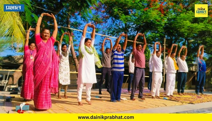 Nevase News : तेलकूडगाव येथील घाडगेपाटील विद्यालयात ‘जागतिक योग दिन’ व ‘फादर्स डे’ उत्साहात संपन्न