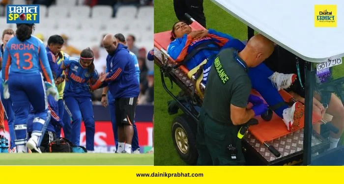 Shreyanka Patil Injury : टीम इंडियाच्या विजयाला गालबोट! श्रेयंका पाटील गंभीर जखमी; भर मैदानातून स्ट्रेचरवरून नेण्याची आली वेळ