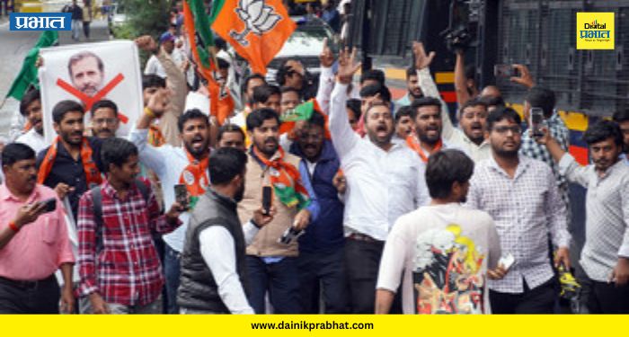 BJP Protest: पुण्यात भाजप आक्रमक! काँग्रेस भवनासमोर पोलीस ताफा तैनात...नेमकं काय घडलं?