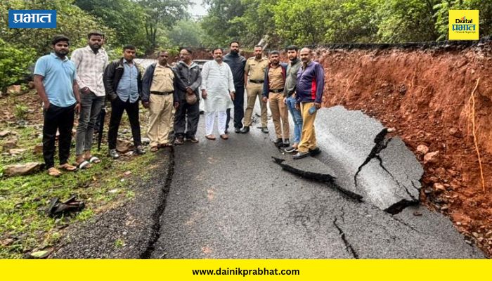 Pune News : सिंहगड खोऱ्यात मुसळधार पाऊस ; वरदाडेचा पर्यायी पूल वाहून गेला, 60 गावांचा संपर्क तुटला