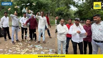 Hingoli : हिंगोलीत क्रांतिकारी शेतकरी संघटनेचे अनोखे आंदोलन; जिल्हा कृषी अधिकारी कार्यालयासमोर पैसे फेकून व्यक्त केला संताप