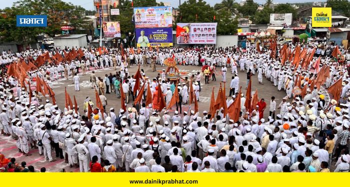 Newasa News : ग्रंथराज ज्ञानेश्वरी आषाढी पालखी दिंडीचे पंढरपूरकडे प्रस्थान; माऊलींच्या कर्मभूमीत रंगला पहिला रिंगण सोहळा