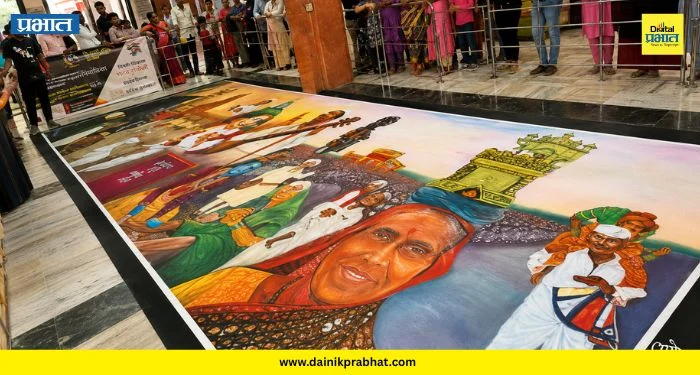 Wari Rangoli: रांगोळीतून साकारली पंढरपूर वारी! वरद विनायक मंदिरात २० कलाकारांकडून ३० तास परिश्रम