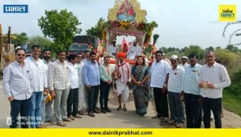 Shevgaon News : मुंगी येथे संत एकनाथ महाराज पालखी दिंडीचे भक्तिभावाने स्वागत