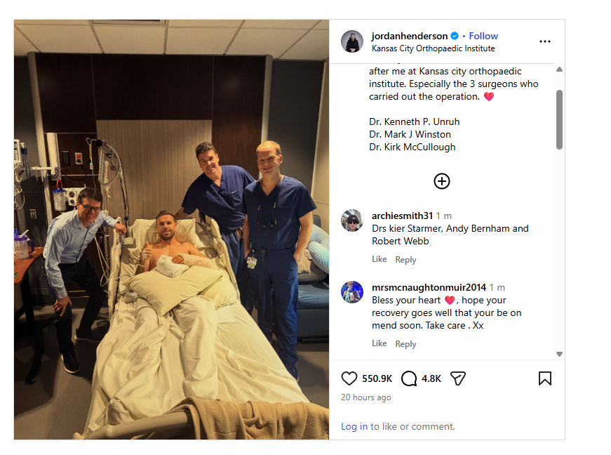 Jordan Henderson Hand Fracture