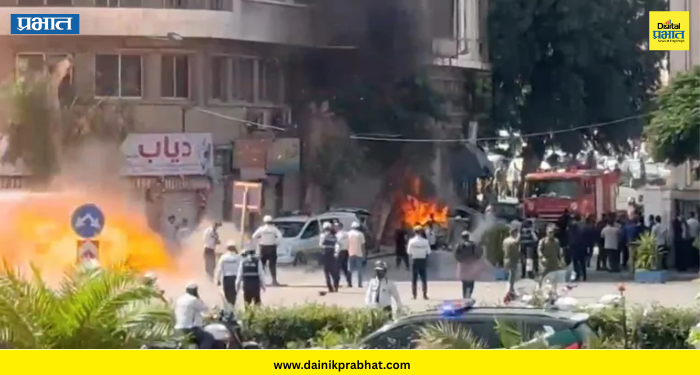 Syria blast : सीरियामधील स्फोटांमध्ये १८ जखमी; फ्रान्सचे अध्यक्ष मॅक्रॉ यांच्या भेटीदरम्यान झाले स्फोट