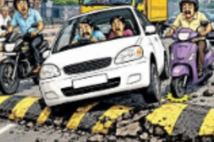 Pimpri : धोक्याचे ‘स्पीड ब्रेकर’! अनधिकृत गतिरोधकांचा सुळसुळाट; अपघातांचे संकट गडद