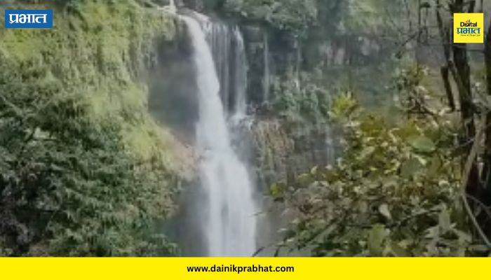 Mahabaleshwar: महाबळेश्वरमध्ये मुसळधार पाऊस; लिंगमळा धबधबा ओसंडून वाहू लागल्याने पर्यटक मंत्रमुग्ध