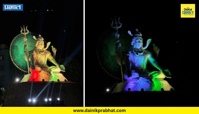 Jamkhed News : जामखेडचे ग्रामदैवत श्री नागेश्वर यात्रेनिमित्त भगवान शंकराच्या मूर्तीवर भव्य दिव्य विद्युत रोषणाई