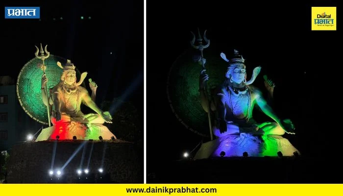 Jamkhed News : जामखेडचे ग्रामदैवत श्री नागेश्वर यात्रेनिमित्त भगवान शंकराच्या मूर्तीवर भव्य दिव्य विद्युत रोषणाई