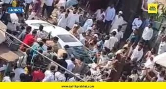 Newasa News : नेवाशात भरदिवसा थरार! हिंदुत्ववादी नेते ऋषिकेश शेटे यांच्या गाडीवर तुफान दगडफेक