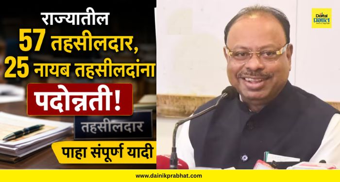 Revenue Department : राज्यातील 57 तहसीलदार, 25 नायब तहसीलदांना पदोन्नती; पाहा संपूर्ण यादी