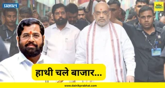 Eknath Shinde : "हाथी चले बाजार.. बाकी पुढचं मी काय बोलत नाही.."; शिंदेंनी विरोधकांना सुनावलं; म्हणाले, अमित भाई बोलतील तेव्हा पळून जातील....
