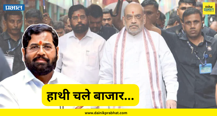 Eknath Shinde : "हाथी चले बाजार.. बाकी पुढचं मी काय बोलत नाही.."; शिंदेंनी विरोधकांना सुनावलं; म्हणाले, अमित भाई बोलतील तेव्हा पळून जातील....