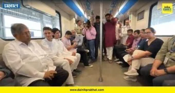 Chandrakant Patil: गणेशोत्सवात वाहतूक कोंडी टाळण्यासाठी मंत्री चंद्रकांत पाटील यांचा मेट्रोने प्रवास