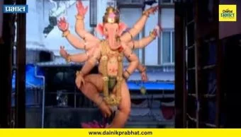 Mumbaicha Raja : ९९ वर्षांची परंपरा...२२ फुटी भव्य रूप ; ‘मुंबईचा राजा’ला निरोप देण्यासाठी भाविकांची अलोट गर्दी