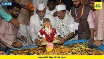 Dagdusheth Ganpati : जय गणेशच्या नामघोषात 'दगडूशेठ' बाप्पांची सांगता मिरवणूक; रात्री ८:२५ वाजता विसर्जन