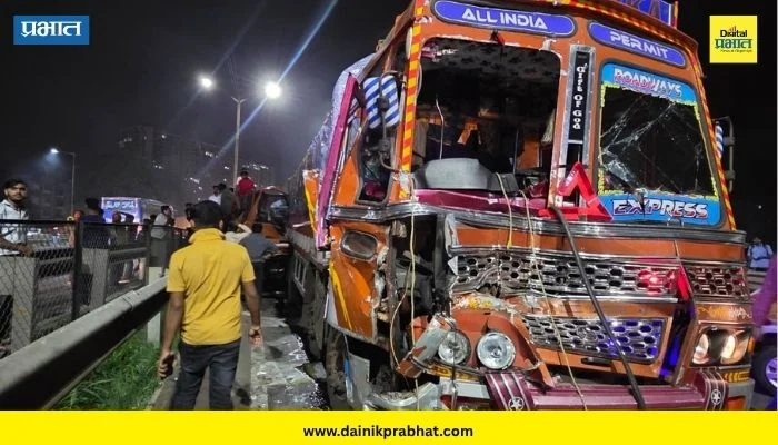 Bhumkar Bridge: कंटेनरची पाच वाहनांना धडक; एक ठार, 4 जण जखमी; भूमकर पुलावर चालकाचे नियंत्रण सुटल्याने विचित्र अपघात