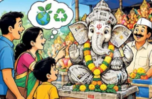 Pimpri-Chinchwad : ‘पेपर लगदा’ बाप्पाला पसंती! हलक्या, सुबक मूर्तींसोबत धोतर-फेटा लूकचीही क्रेझ