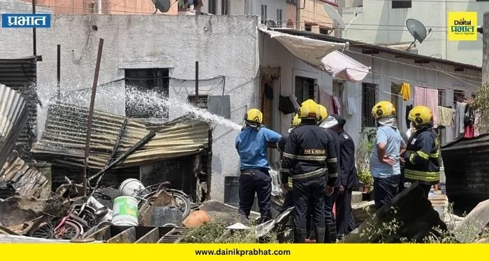 Hadapsar : सिलेंडरचा स्फोट; हडपसरमध्ये भीषण आग, आठ घरे जळून खाक