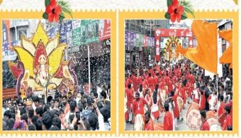 pune ganesh festival : मानाचे गणपती आगमन मिरवणूक उत्साहात ; विधीपूर्वक प्रतिष्ठापना