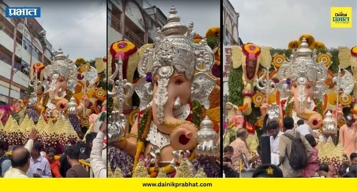 Tulshibag Ganpati: ३० फूट उंच विष्णू रथ! तुळशीबाग गणपतीच्या विसर्जन मिरवणुकीत खास देखावा, पहा video