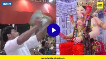 Lalbaugcha Raja: भल्या पहाटे लालबागच्या राजाच्या चरणी विद्युत जामवाल; शंखनाद आणि डमरूवादनाने वेधलं लक्ष