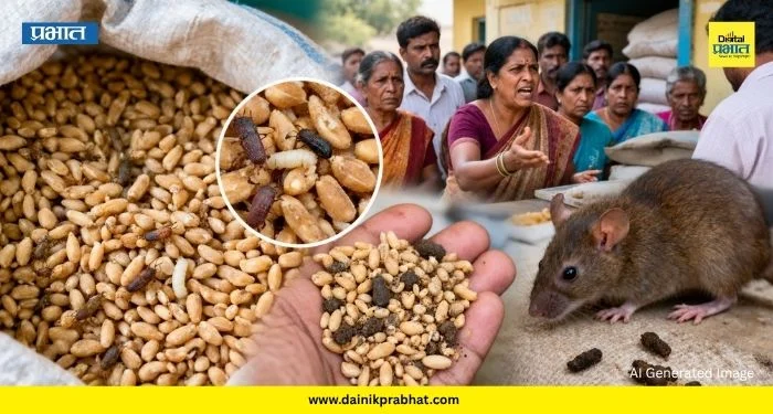 Khalapur News: गरीबांच्या जीवाशी खेळ! रेशनच्या गव्हात सापडल्या किडी अन् उंदराच्या लेंड्या, नागरिकांचा भडका