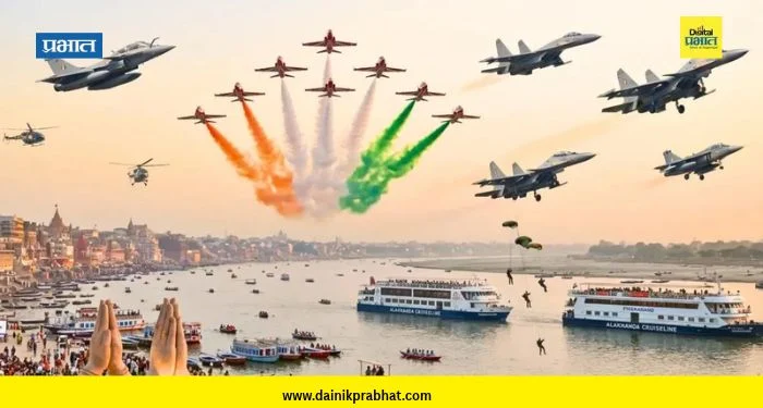 Varanasi News : वाराणसीत ‘विंग्स ओव्हर गंगेस’ एअर शोला सुरुवात; राफेल, तेजसच्या कसरतींनी वेधले लक्ष