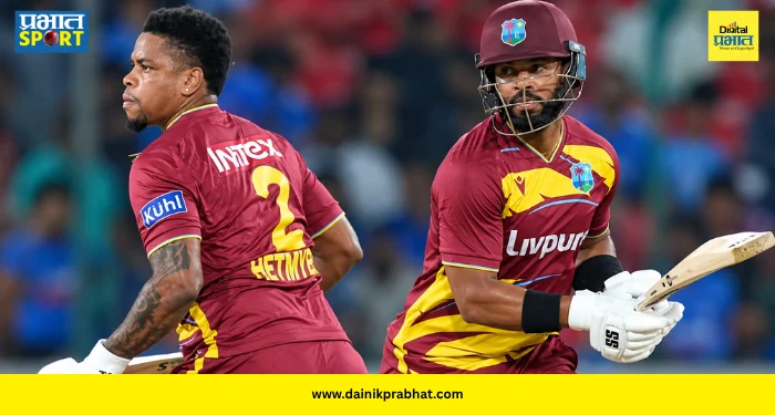 West Indies Record : हैदराबादच्या नव्या पिचवर कॅरेबियन वादळ! होप-हेटमायरच्या टोलेबाजीने मोडला १० वर्षे जुना विक्रम