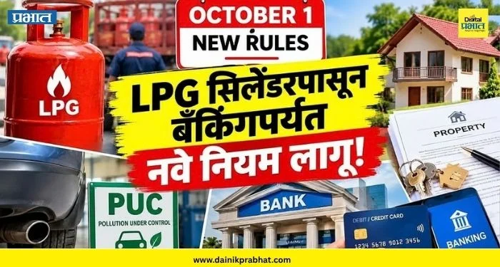 1 October New Rules: LPG ते बँकिंग…आजपासून बदलले १० नियम; तुमच्या खिशावर किती परिणाम?