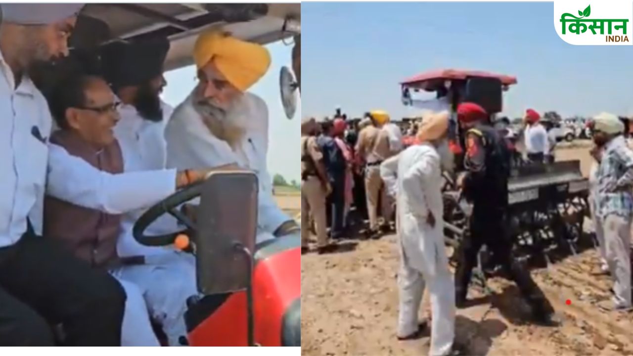 शिवराज सिंह चौहान ने पंजाब के खेतों में चलाया ट्रैक्टर, किसानों से सीखी धान की डायरेक्ट सीडिंग
