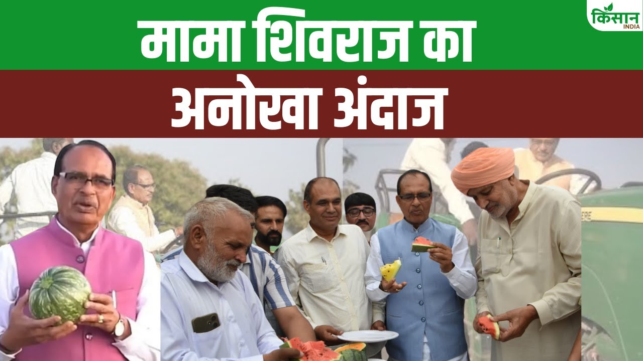 अनोखे अंदाज में दिखे कृषि मंत्री, किसानों के साथ बैठकर चखा तरबूज का स्वाद