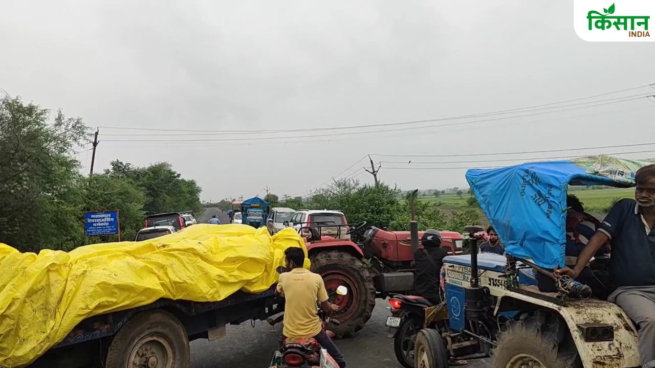 मूंग बिक्री को लेकर भड़के किसान, सिलवानी के स्टेट हाईवे पर किया बड़ा चक्काजाम