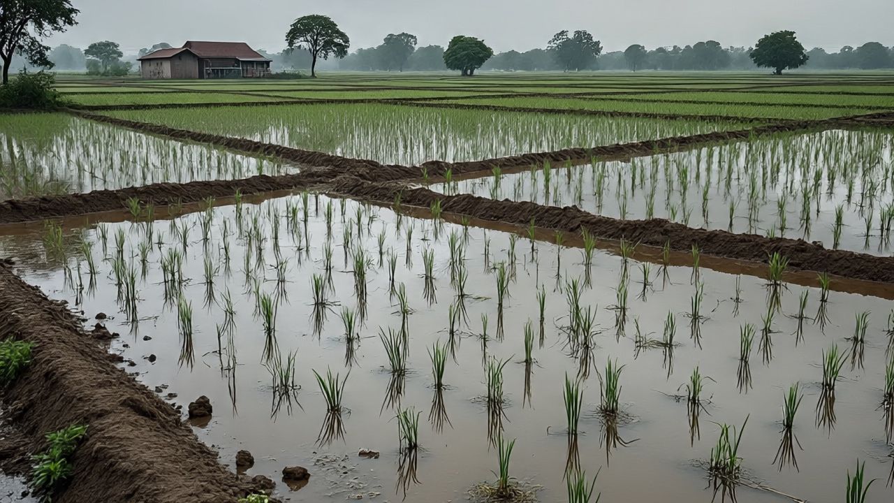 भारी बारिश से खेतों में जलभराव, 15 गांव की फसल बुरी तरह से चौपट..अब मुआवजे की उठी मांग