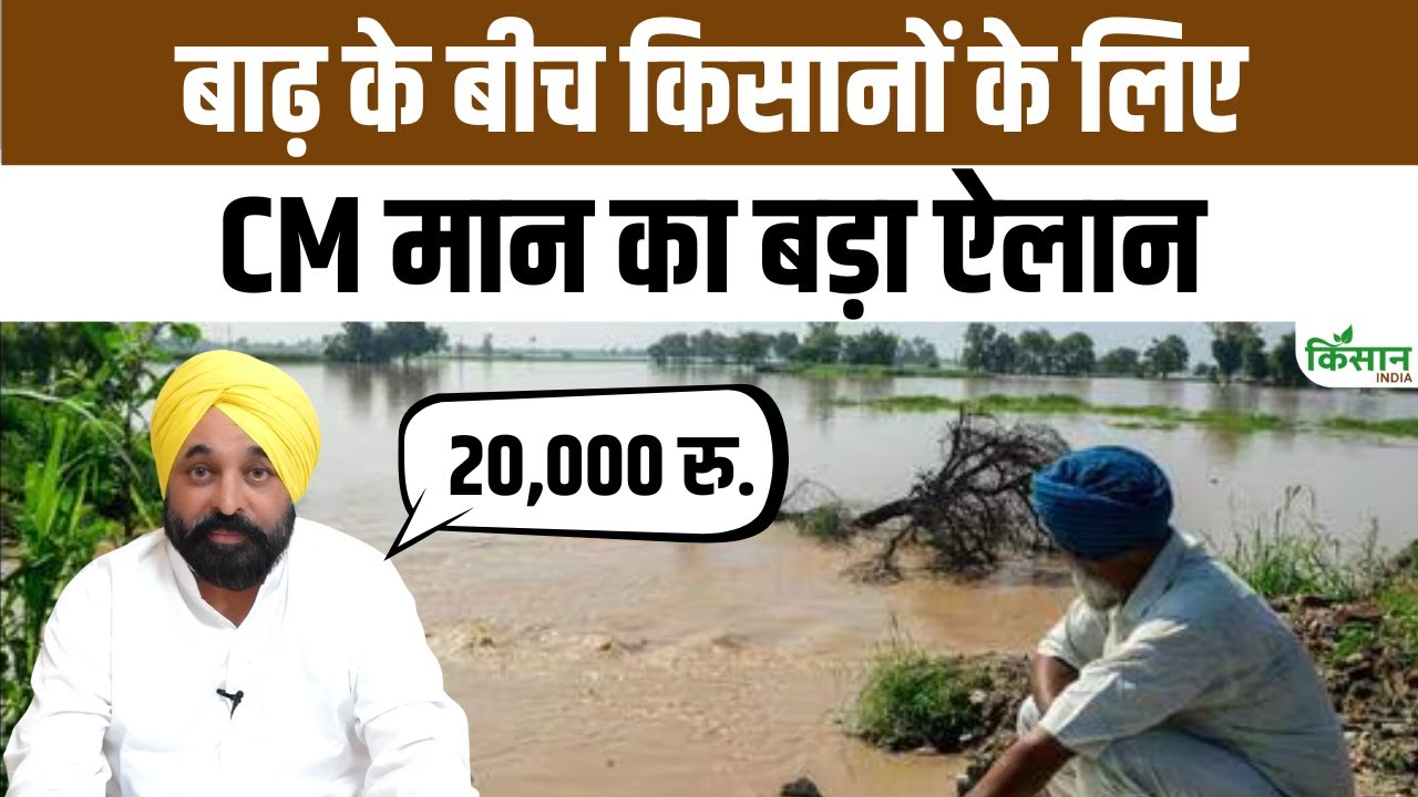 सीएम भगवंत मान का बड़ा ऐलान, बर्बाद हुई प्रति एकड़ फसल पर किसानों को मिलेगा 20 हजार का मुआवजा