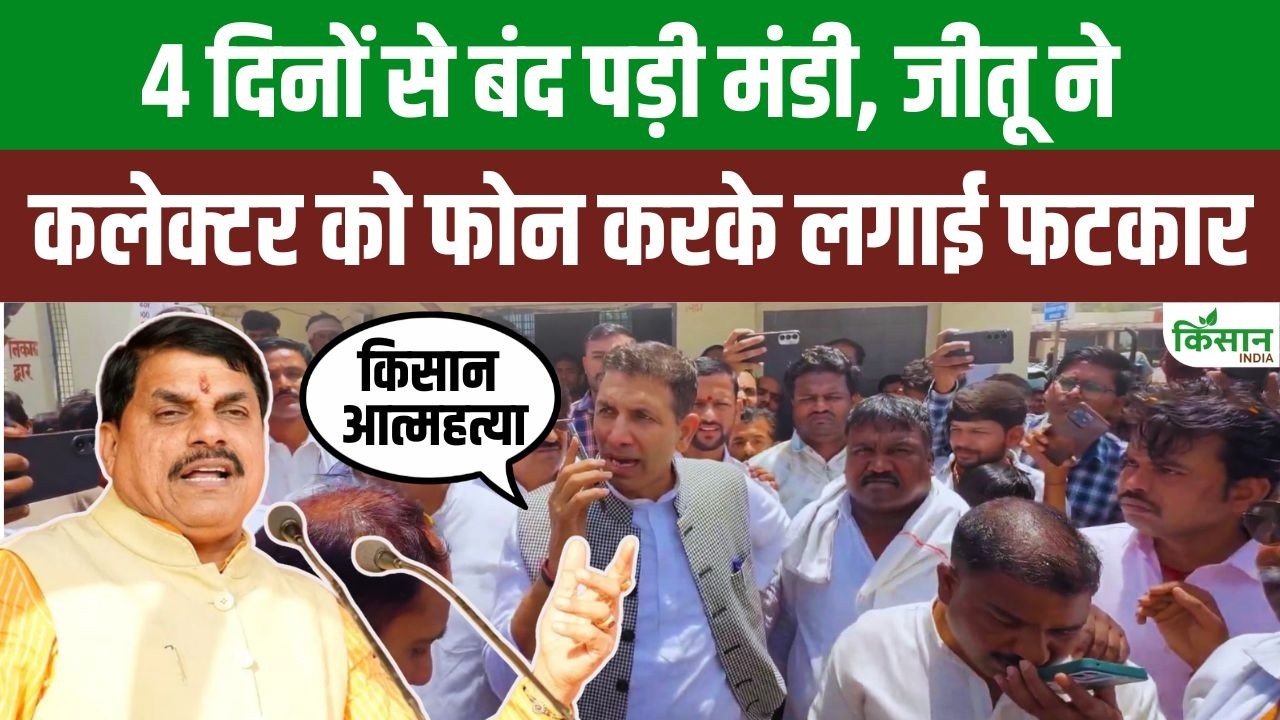 मंडी के बाहर किसानों का हंगामा, जीतू पटवारी ने कलेक्टर को लगाई फटकार, CM मोहन सरकार पर बढ़ा दबाव