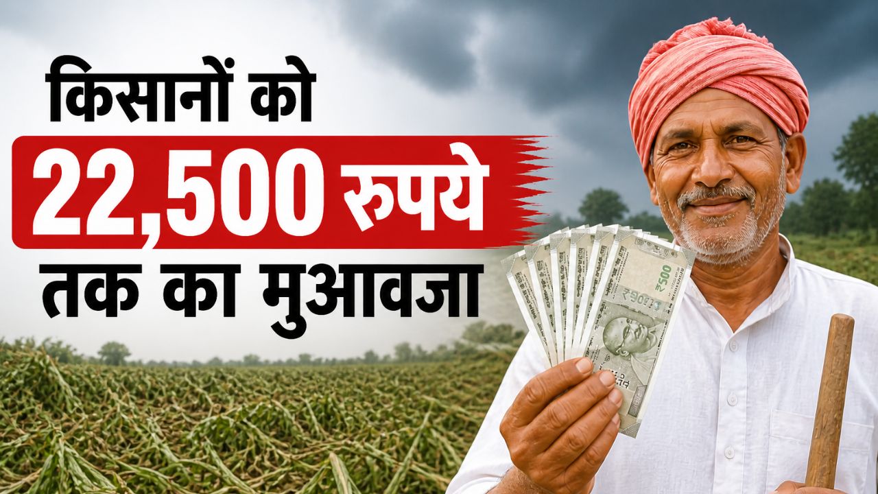 फसल बर्बादी पर बड़ा ऐलान! किसानों को मिलेगा 22500 रुपये तक मुआवजा, करें आवेदन