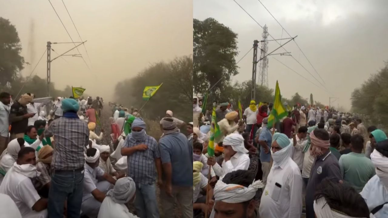 गेहूं खरीद को लेकर किसानों ने रेलवे ट्रैक जाम किया, सरकार के खिलाफ जमकर नारेबाजी और हंगामा   