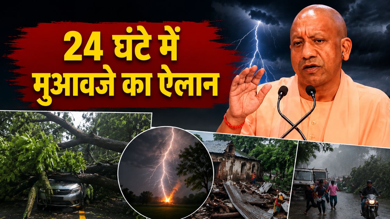 UP में आंधी-बारिश और बिजली गिरने से तबाही, CM योगी बोले- पीड़ितों को 24 घंटे में मुआवजा मिलेगा
