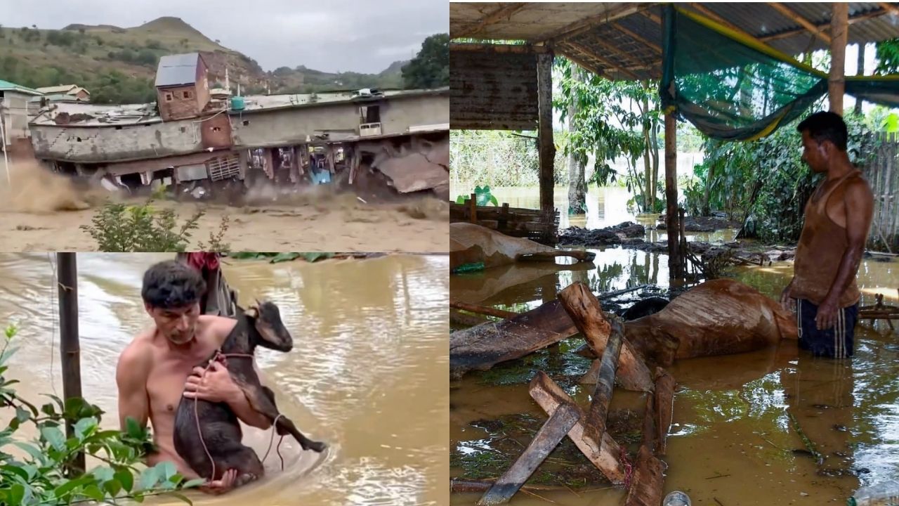 PHOTOS: दिल दहला देंगी असम बाढ़ की ये तस्वीरें! इंसान से लेकर बेजुबान तक, हर कोई पीड़ित