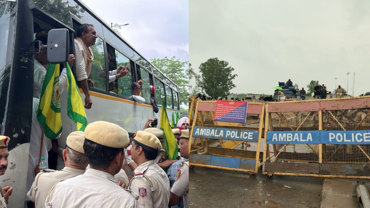 दिल्ली बॉर्डर पर बैरिकेडिंग: किसानों के दिल्ली मार्च को देखते हुए बॉर्डर इलाकों में सुरक्षा बढ़ाई गई. पुलिस ने आवाजाही नियंत्रित करने के लिए कई इंतजाम किए. हरियाणा पुलिस ने बड़े-बड़े ट्रकों और बैरिकेड लगाकर सभी रास्ते बंद कर दिए, जिससे सैकड़ों ट्रक और वाहन वहीं फंस गए.
